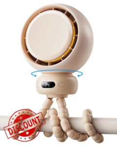 Portable Pram Fan - 60° Auto Oscillating Stroller Fan