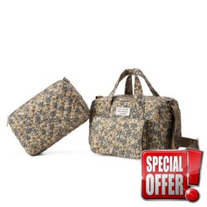 GSenhui Quilted Baby Changing Bag Tote Floral Nappy Diaper Bag Cute Mommy Bag Crossbody Wickeltasche