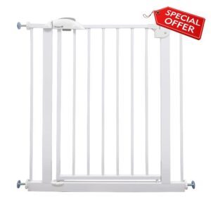 Callowesse Kangal Baby & Toddler Pressure Fit Door & Stair Safety Gate | 75-85cm x H79cm | White