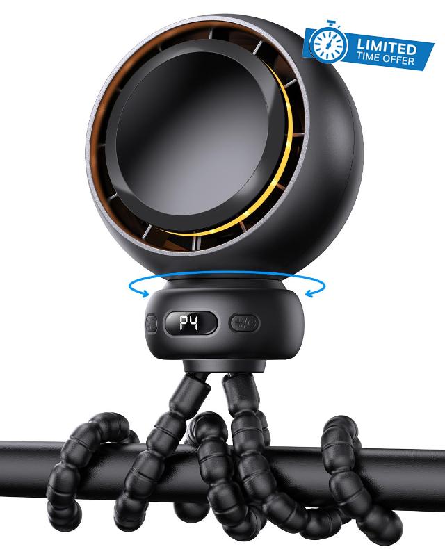 Portable Pram Fan - 60° Auto Oscillating Stroller Fan