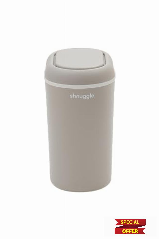 Shnuggle Eco-Touch Nappy Bin (Diaper Pail) | Eco-Friendly Nappy Disposal System | No Costly Refills – Use Any Bag | Dual-Seal Odour Lock | Easy-Clean