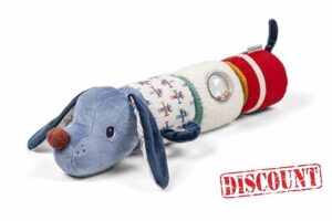 Lilliputiens – 4-in-1 Sound Roller with Rattles and Assembling Cylinders – Jules the Dog Baby Development Toy – Stimulates Motor Skills and Senses – From 6 Months – Blue – 34 cm – 83629
