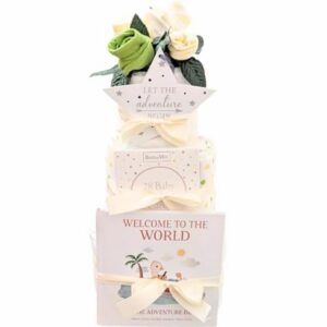 Newborn Gifts Unisex Nappy Cakes 11 Baby Essential Gift Items Nappies Keepsake Welcome to The World Book