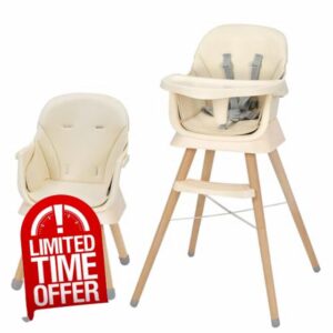 6-in-1 Baby High Chair with Wooden Legs