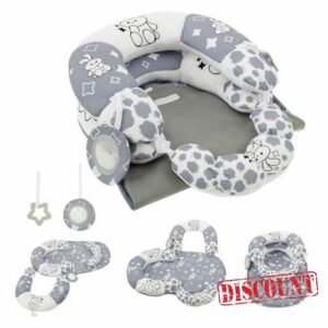 Tummy Time Mat - Seated Support Pillow with Sensory Toy