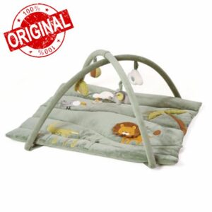 MiniDream 2-in-1 Baby Playmat & Playpen Mat – Jungle Themed Green Activity Gym – Multi-Stage Development Play Mat with Detachable Toys