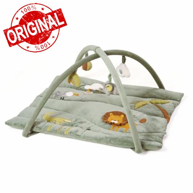 MiniDream 2-in-1 Baby Playmat & Playpen Mat – Jungle Themed Green Activity Gym – Multi-Stage Development Play Mat with Detachable Toys