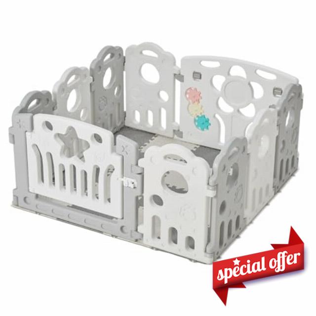 Baby Playpen with Foam Mat & Activity Toys