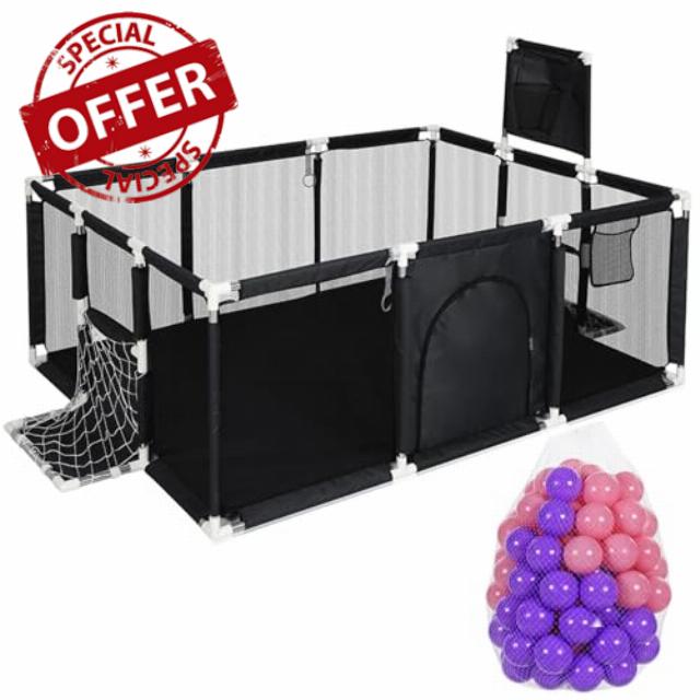 Baby Playpen 178x120cm Large Toddler Play Yard with 100 Balls