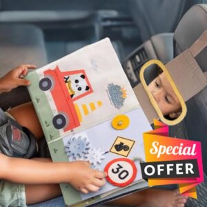 Taf Toys Ride Time Car Seat Busy Book for Toddlers. Montessori Quiet Activity Books Travel Toy with 15 Activities. Montessori Toys Busy Board for Baby. Travel Activity Car for Boy & Girls 12 months +