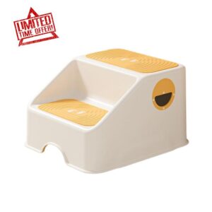 Colcolo 2 Step Stool Footstool Portable Toddlers Potty Steps Stool Potty Training for Entryway Playroom Countertop Cabinets