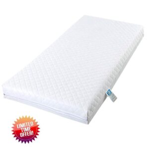 MOTHER LAND cot bed mattress 120x60 x10 cm is designed with supportive foam to provide stable comfort for babies