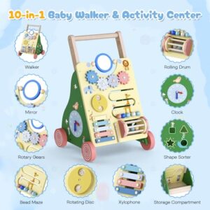 Montessori Toddlers Push Walker 10 in 1 Multiple Learning Activity Center