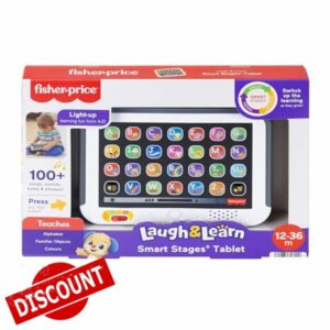 Fisher-Price Toddler Learning Toy Laugh & Learn Smart Stages Tablet Pretend Computer with Music & Lights for Ages 1+ Years