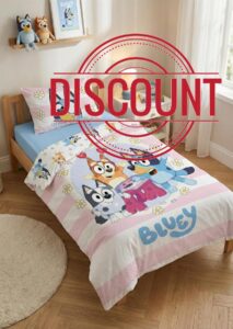Bluey Children's Bedding Set – 100% Cotton – Duvet Cover 100 x 135 cm + Pillowcase 40 x 60 cm – Bluey
