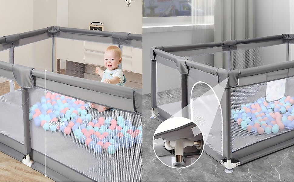Product demonstration sequence showing interactive baby monitoring system with tablet display, multiple camera angles, and usage scenarios.
