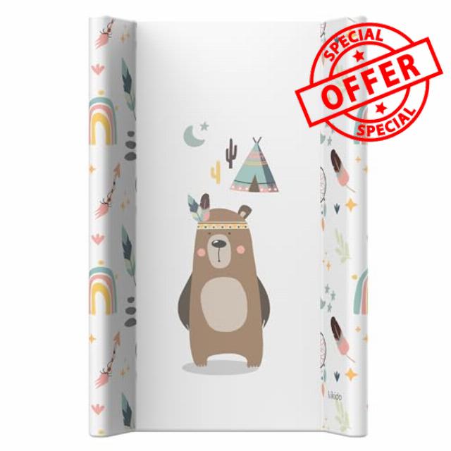 Kikido Changing Mat 50x70 - Teddy - Anti-Roll Baby Changing Pad - Universal Mat with Safety Edges
