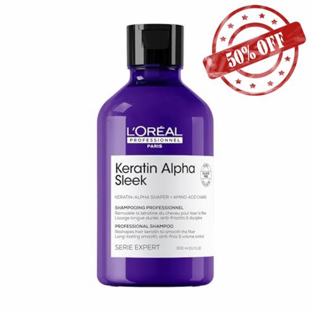 L'Oréal Professionnel Keratin Alpha Sleek Sulphate-Free Shampoo for Smoothing & Frizz Control