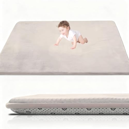 2CM Thick Baby Crawling Mat 60 x 100 cm Cream Nursery Rug for Crawling & Playing for Bedroom