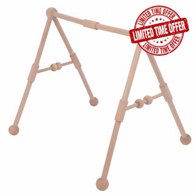 Wooden Baby Gym Wooden Baby Gym - Motor Skills Development Interactive Toy | Essentials | Activity Hanging Bar for Indoor & Outdoor | Safe & Portable Exercise Frame fo