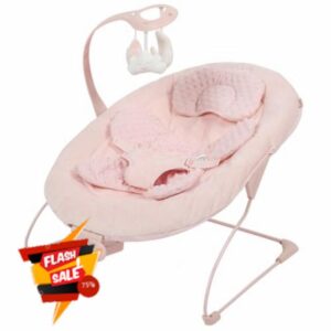Puggle Comfy Snug Plush Music & Vibration Bouncer - Rose Pink