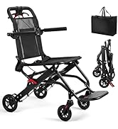 Folding Electric Wheelchair for Adults, Lightweight Portable Power Wheelchair, Intelligent Motori...