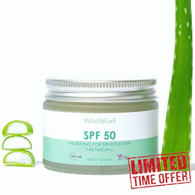 WildMint SPF 50 Face Sunscreen for Baby & Sensitive Skin | Hybrid Sun Cream with Titanium Dioxide | Broad Spectrum UVA & UVB High-Protection | Dermatologically Tested