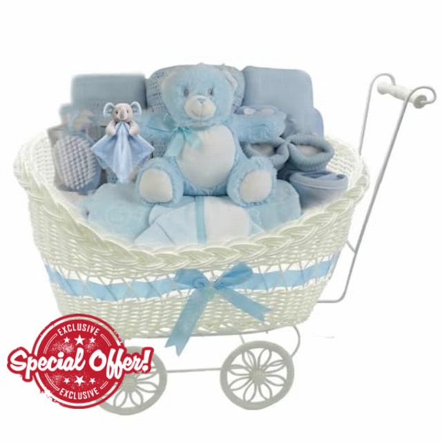 Baby Gift Hamper Basket with Pram