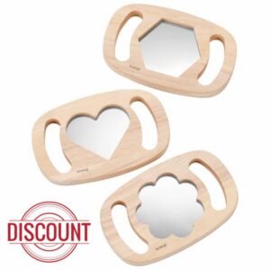 ickit easy hold shape mirrors – 3 pcs wooden mirrors in hexagon