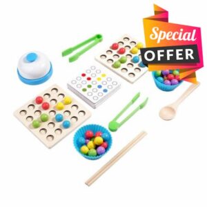 Montessori Wooden Clip Beads Battle Game