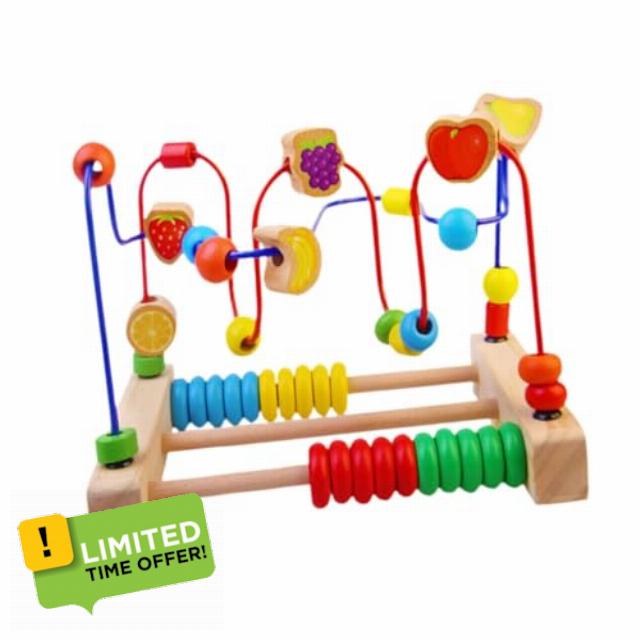 Wooden Bead Maze Toy Beads Roller Toy for Ages 3+ Birthday Gift Childre