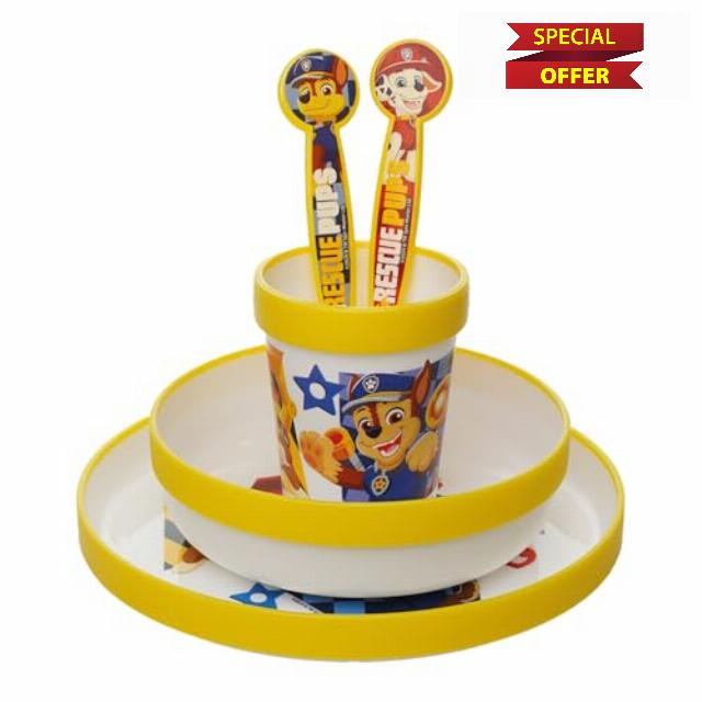 Thermobaby Paw Patrol Complete Meal Set - Non-Slip Crockery Microwave Safe - Includes Bowl
