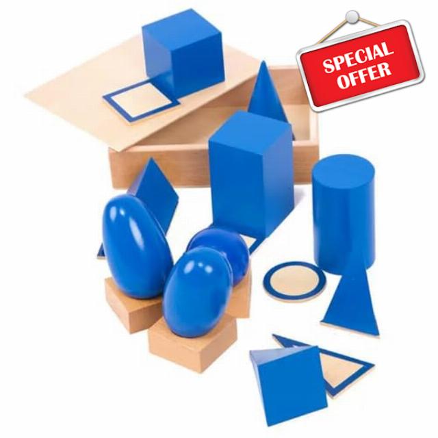 3D Shapes for Teaching Wooden Toys with Matching Cards Geometric Solids Set for Preschool Learning Shape Sorter & Pattern Blocks Manipulatives