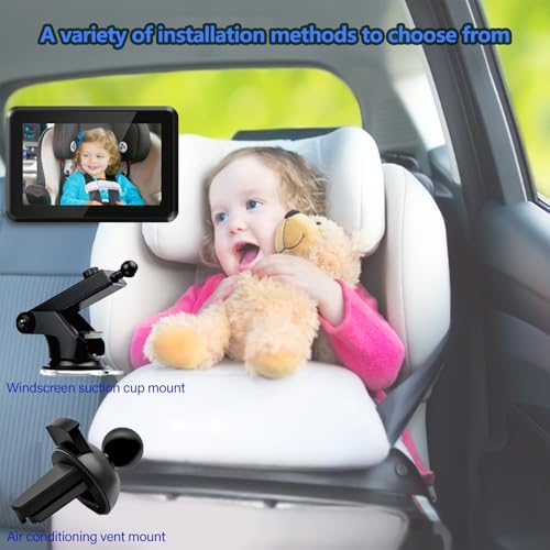 5-Inch HD Car Rear View Mirror Cameras Kit Type-C with 170° Wide View