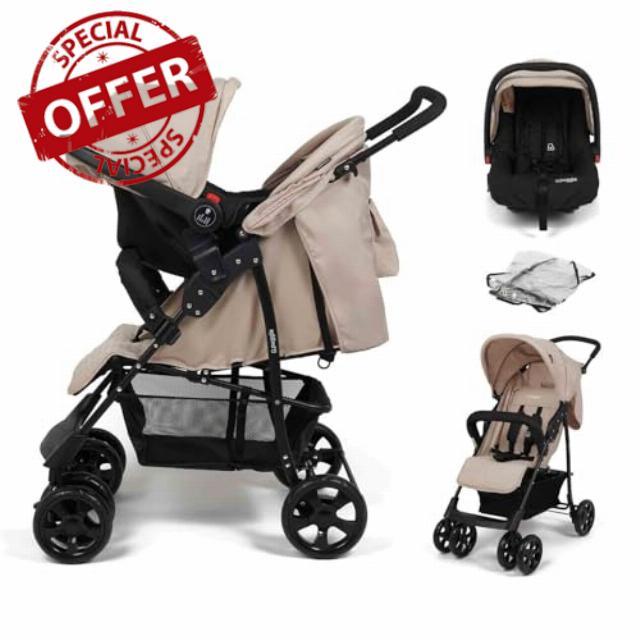Puggle Lowton Luxe 2-in-1 Travel System with Rain Cover - Cashmere