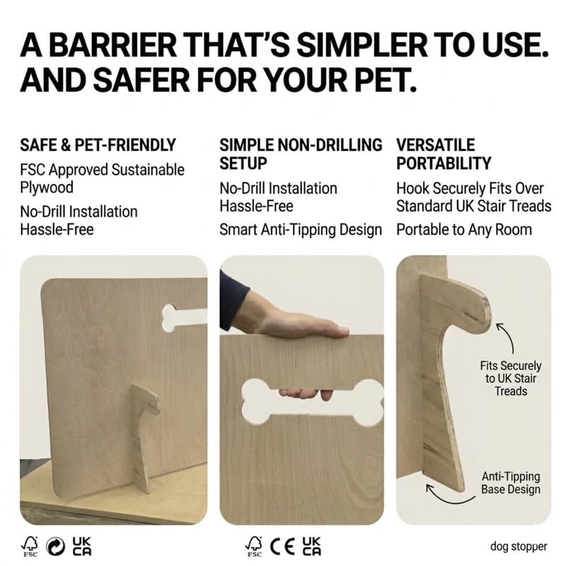 Wooden Dog Stopper for Stairs