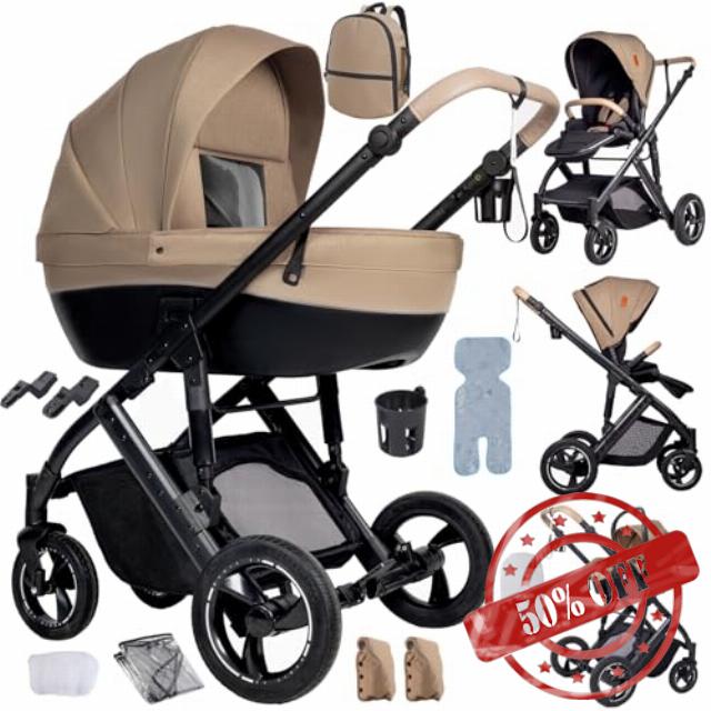 3 in 1 Travel Systems Baby Stroller with Carrycot