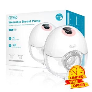 RPH Wearable Breast Pump Hands Free Electric Breast Pumps Comfort Milk Collector Lightweight with LED Display 4 Modes & 36 Levels (Pink)