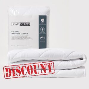 HOMESCAPES Cooling Cot Bed Mattress Topper 70x140cm Set of 2 – Cool Touch Breathable Quilted Cot Bed Mattress Pads for Toddler & Child