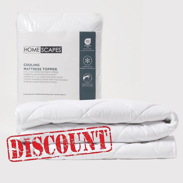 HOMESCAPES Cooling Cot Bed Mattress Topper 70x140cm Set of 2 – Cool Touch Breathable Quilted Cot Bed Mattress Pads for Toddler & Child