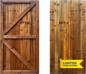 180 x 90cm Pressure Treated Wooden Garden Gate | Feather Edge Timber Side Gate | 6cm Thick Heavy Duty Outdoor Garden Doo
