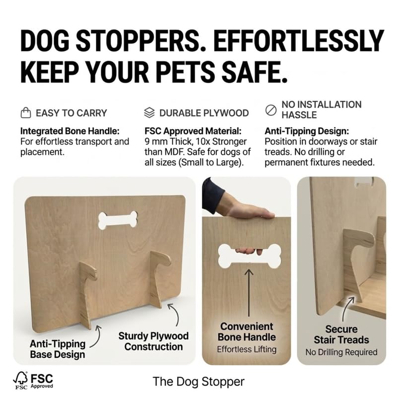 Portable Pet Safety Gate with Anti-Tipping Base