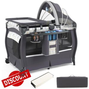 GYMAX 5 in 1 Folding Travel Cot