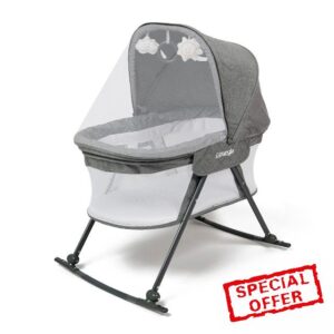 Puggle Sleepy Rocking Crib with 3 Toys - Anthracite