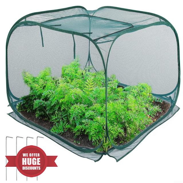 Foldable Plant Cage Mesh Plant Cover Garden Frost Protection With 4 Ground Stakes For Secure Positioning Protects Plants From And Harsh Weather Storage For And Landscaping(80 * 80 * 80)
