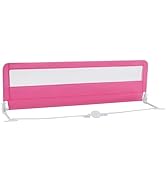 GYMAX 180CM Baby Bed Guard, Foldable Mesh Bedside Guardrail with Safety Straps, Universal Kids Sw...