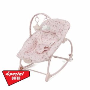Puggle 3-in-1 Infant Toddler Musical & Vibration Rocker - Scattered Stars Pink