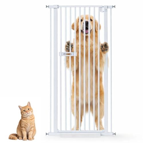 Adjustable Width 76-106cm Wide Pressure Mounted Cat Dog Fence with 2 Extension Kits