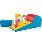 GYMAX Baby Climbing Toys, 3 Pieces Soft Play Equipment Activity Play Set, Rainbow Foam Blocks Cra...