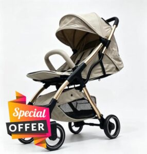 Luxury Baby Stroller Lightweight Foldable Pushchair Travel System Pram with Reclining Seat